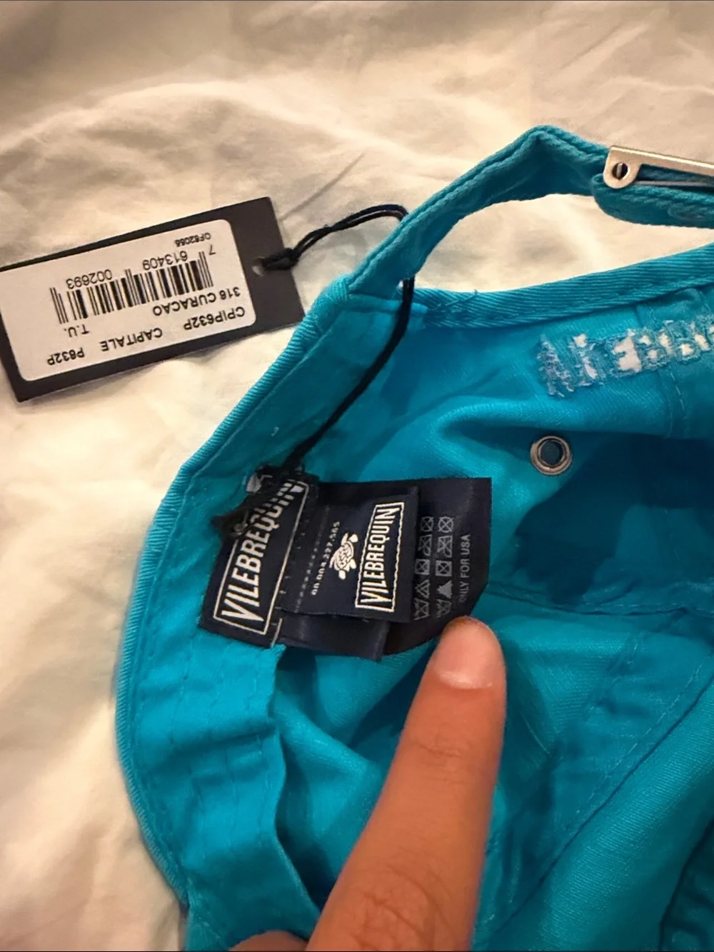 Vilebrequin Turquoise Hat with Branded Tag